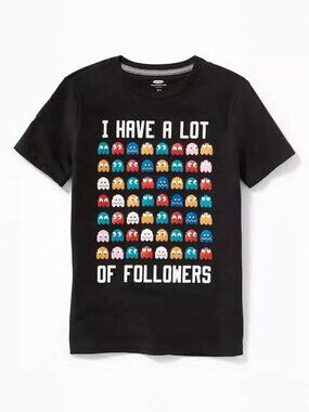 NWT OLD NAVY Pac-Man Arcade I Have A Lot of Followers Tees T-Shirt Boys XS S M L